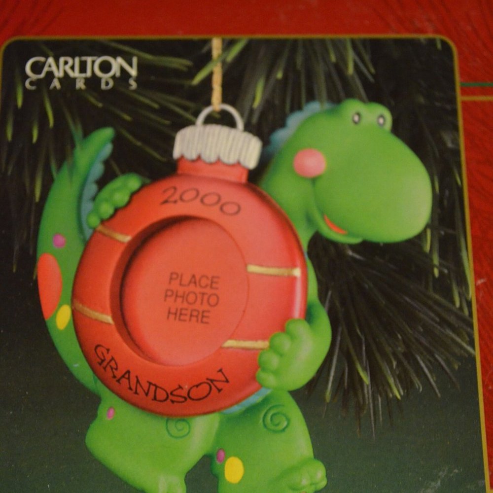 Carlton Card Collection Photo Holder Ornament - Granson- Dated 2000